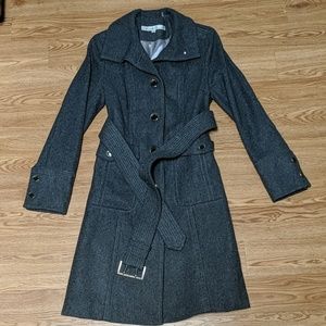 Kenneth Cole maxi wool blend belted coat